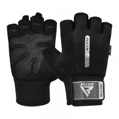 RDX Sports W1 Half-Finger Breathable Gym Gloves (Black)